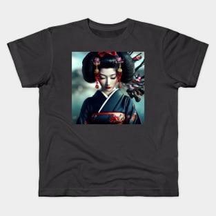 Japanese Geisha painting Kids T-Shirt